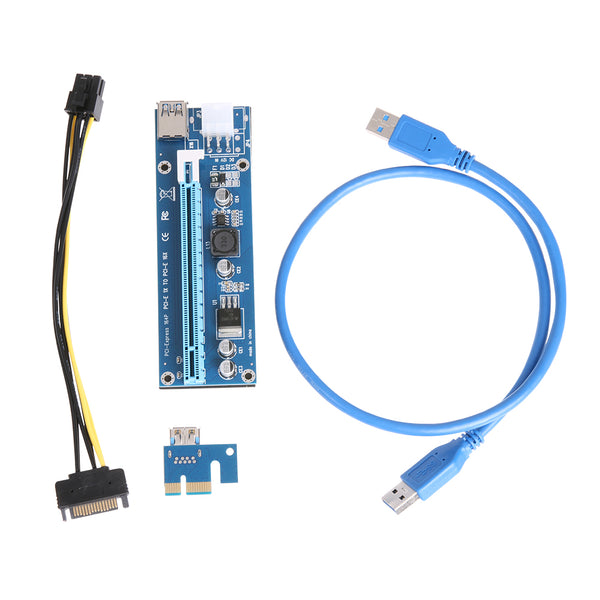 Upgraded Version PCI-E Express 1X to 16X Extender Riser Card Adapter SATA