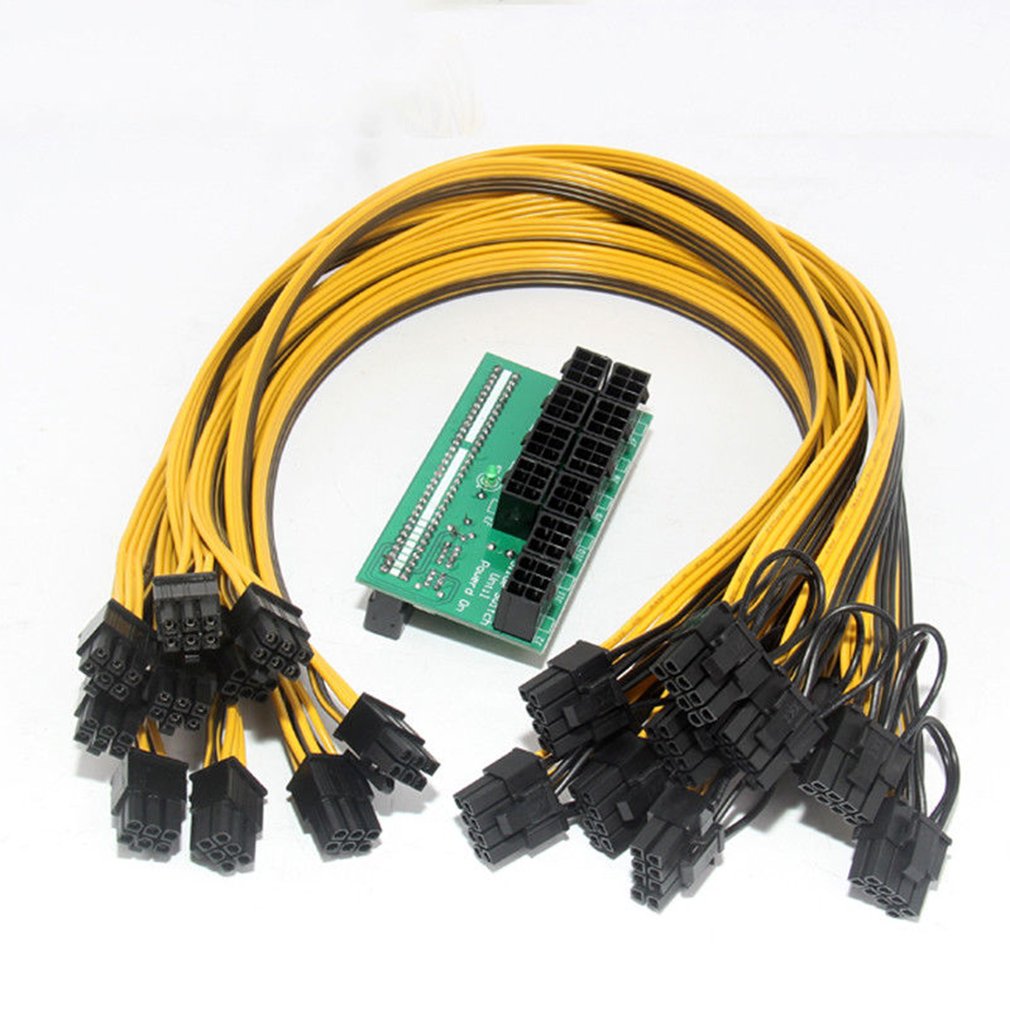 10pcs 6Pin to 8Pin PCI-E Cables+Durable Power Supply Adapter Board