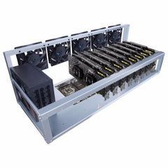 8 Graphics Card GPU Mining Machine Frame With 5 Cooling Fans