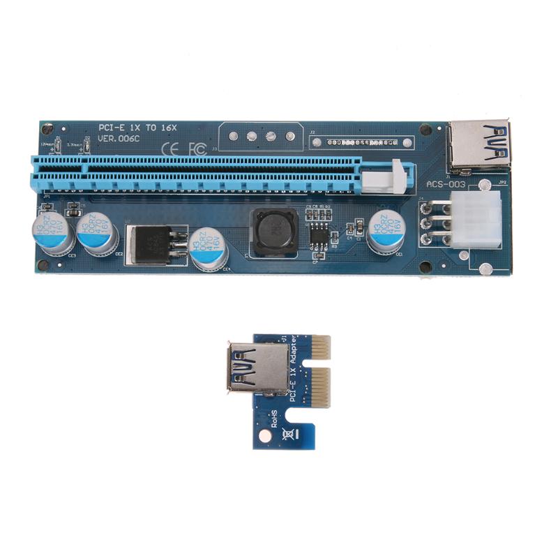 PCI-E Riser 1X to 16X PCI Express Extender Riser Card Graphics Cards Adapter