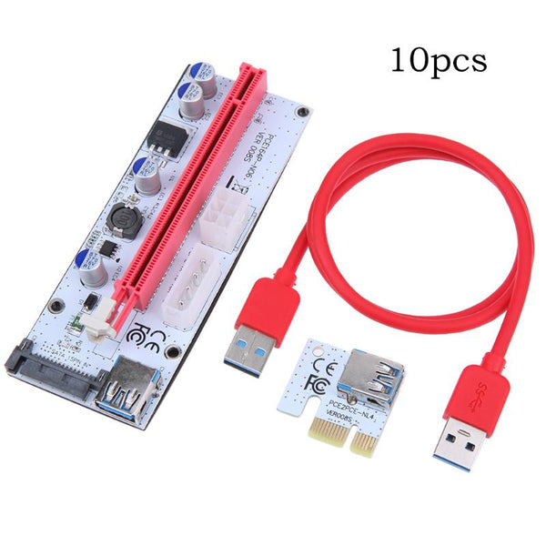 10pcs/lot 60cm 008S PCI-E Riser PCI Express 1X to 16X USB3.0 Adapter